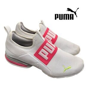 Puma Women's Axelion Slip-On White Sunset Pink 377543-04 Sneakers 11